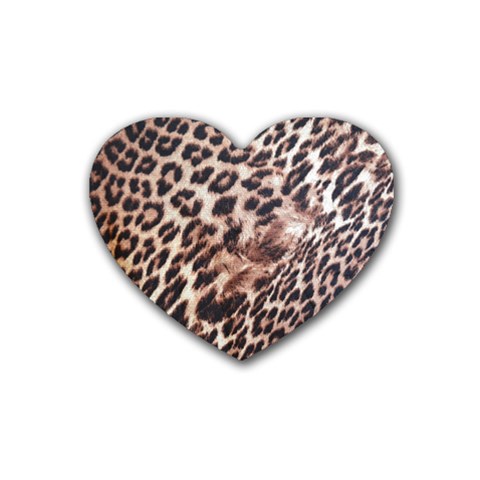 Exotic Leopard Print Heart Coaster (4 pack) from UrbanLoad.com Front