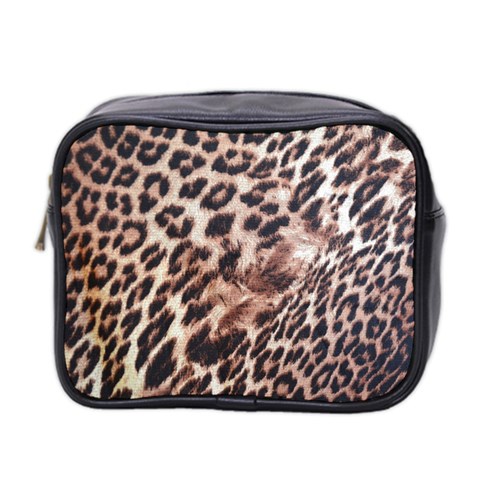 Exotic Leopard Print Mini Toiletries Bag (Two Sides) from UrbanLoad.com Front