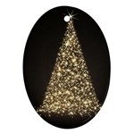 Christmas Tree Sparkle Jpg Ceramic Ornament (Oval)