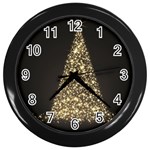 Christmas Tree Sparkle Jpg Black Wall Clock