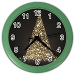 Christmas Tree Sparkle Jpg Colored Wall Clock