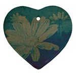  Daisy Blue Heart Ornament (Two Sides)