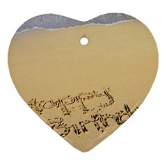 Beach 2528 640 Heart Ornament (Two Sides) from UrbanLoad.com Front