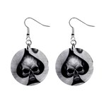 Ace And Skull 1  Button Earrings