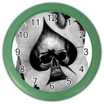 Ace And Skull Color Wall Clock