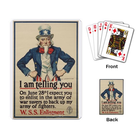 Uncle Sam Playing Cards Single Design from UrbanLoad.com Back