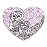 Owls and Butterflies 2 Mousepad (Heart)
