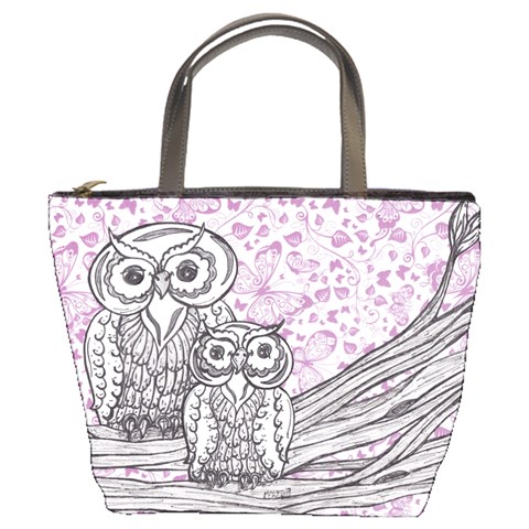 Owls and Butterflies 2 Bucket Bag from UrbanLoad.com Front