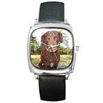 Curly Coated Retriever Dog Square Metal Watch