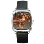 Sussex Spaniel Dog Square Metal Watch