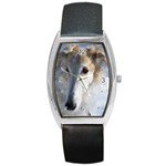 Borzoi Dog Barrel Style Metal Watch