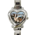 Cardigan Welsh Corgi Dog Heart Italian Charm Watch