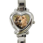 Otterhound Dog Heart Italian Charm Watch