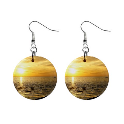 Yellow Sky 1  Button Earrings from UrbanLoad.com Front