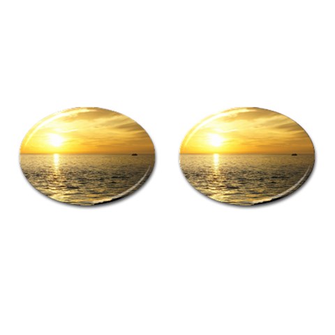 Yellow Sky Cufflinks (Oval) from UrbanLoad.com Front(Pair)