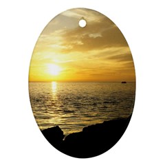Yellow Sky Oval Ornament (Two Sides) from UrbanLoad.com Back