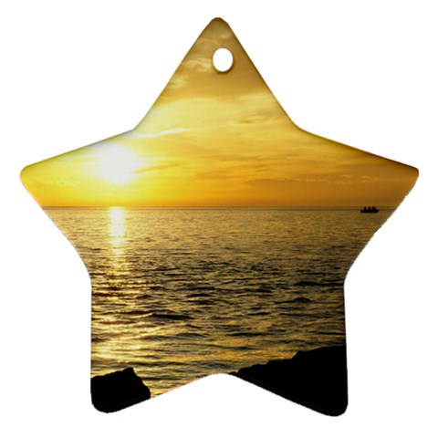 Yellow Sky Star Ornament (Two Sides) from UrbanLoad.com Front