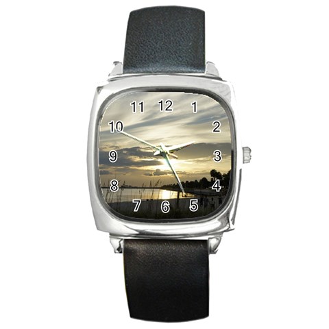 Beach Volleyball Square Metal Watch from UrbanLoad.com Front