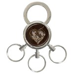 Leather-Look Heart  3-Ring Key Chain