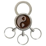 Leather-Look Yin Yang 3-Ring Key Chain