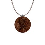Leather-Look Eagle 1  Button Necklace