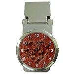 Leather-Look Heart Red Money Clip Watch