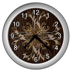 Leather-Look Star Wall Clock (Silver)