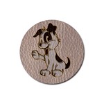 Leather-Look Dog Rubber Round Coaster (4 pack)
