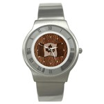 Leather-Look Canada Stainless Steel Watch