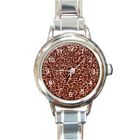 Just Leopard Round Italian Charm Watch from UrbanLoad.com Front