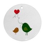 Love Birds Ceramic Ornament (Round)