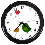 Love Birds Black Wall Clock