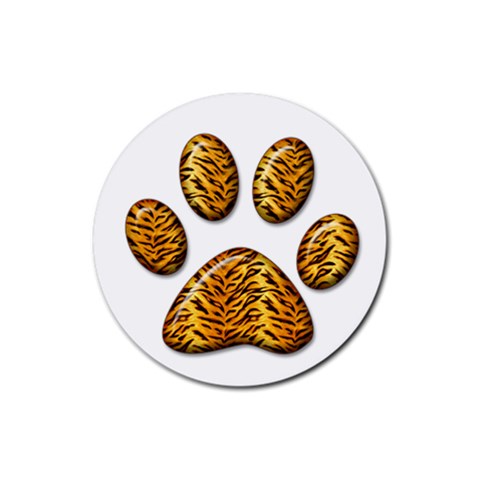 Tiger Paw Rubber Round Coaster (4 pack) from UrbanLoad.com Front