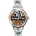 Animal Print	 Round Italian Charm Watch