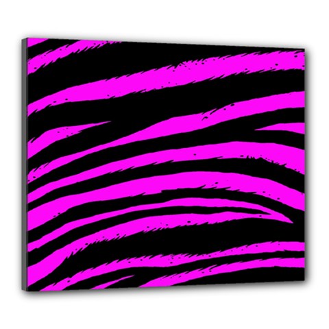 Pink Zebra Canvas 24  x 20  (Stretched) from UrbanLoad.com