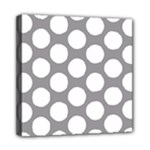 Grey Polkadot Mini Canvas 8  x 8  (Framed)