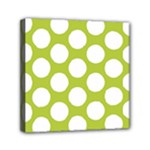 Spring Green Polkadot Mini Canvas 6  x 6  (Framed)