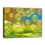 Golden Days, Abstract Yellow Azure Tranquility Canvas 16  x 12  (Framed)