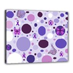 Purple Awareness Dots Canvas 20  x 16  (Framed)
