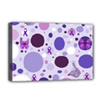 Purple Awareness Dots Deluxe Canvas 18  x 12  (Framed)