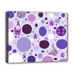 Purple Awareness Dots Deluxe Canvas 20  x 16  (Framed)