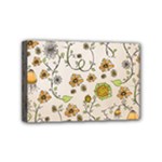 Yellow Whimsical Flowers  Mini Canvas 6  x 4  (Framed)
