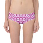 Hot Pink Damask Pattern Classic Bikini Bottoms