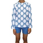 Blue Polkadot Kid s Long Sleeve Swimwear