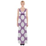 Lilac Polkadot Maxi Thigh Split Dress