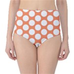 Orange Polkadot High-Waist Bikini Bottoms
