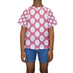 Pink Polkadot Kid s Short Sleeve Swimwear