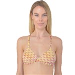 Geometric Pink & Yellow  Reversible Tri Bikini Top
