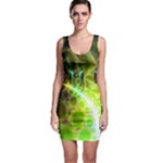 Dawn Of Time, Abstract Lime & Gold Emerge Sleeveless Bodycon Dress
