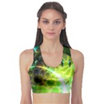 Dawn Of Time, Abstract Lime & Gold Emerge Sports Bra